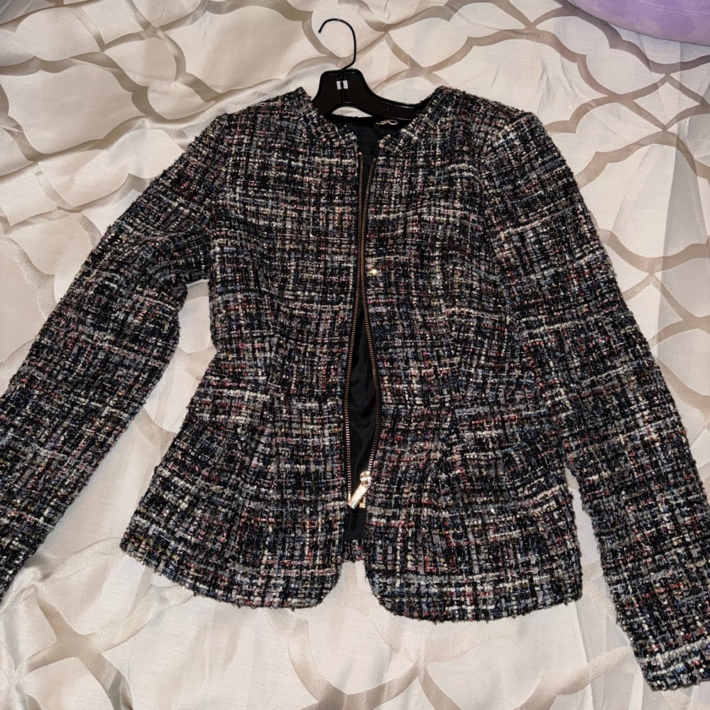Donna Karan Multicolor Tweed Blazer